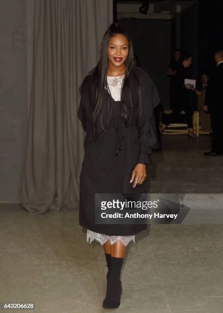 Naomi Campbell attends the Burberry show during the London Fashion Week February 2017 collections on February 20, 2017 in London, England.