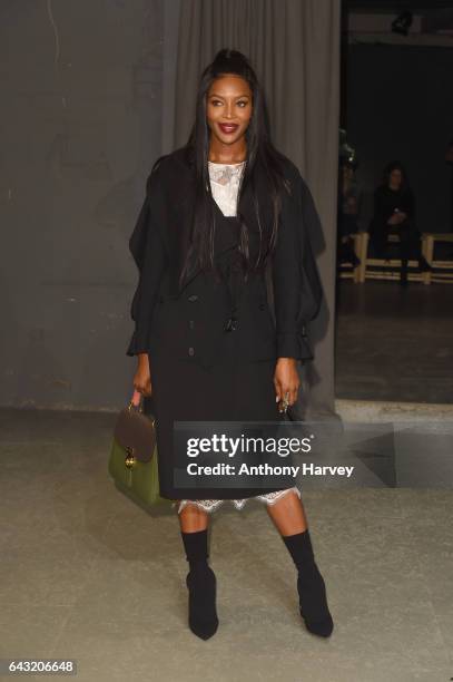 Naomi Campbell attends the Burberry show during the London Fashion Week February 2017 collections on February 20, 2017 in London, England.