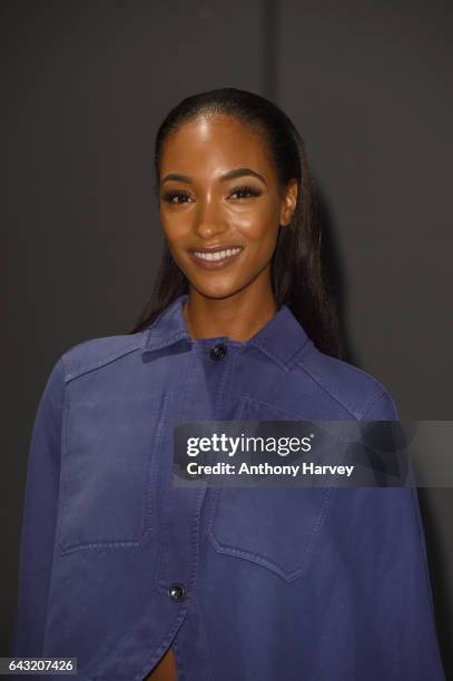 Jourdan Dunn attends the Burberry show during the London Fashion Week February 2017 collections on February 20, 2017 in London, England.