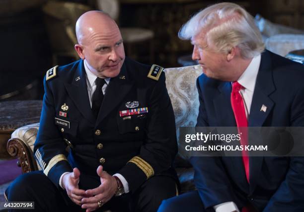 President Donald Trump announces US Army Lieutenant General H.R. McMaster as his national security adviser at his Mar-a-Lago resort in Palm Beach,...
