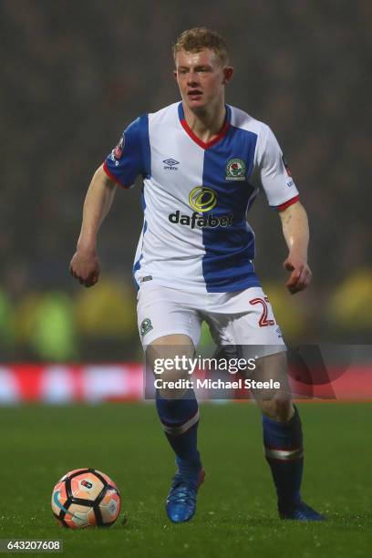 Willem Tomlinson of Blackburn Rovers during The Emirates FA Cup Fifth Round match between Blackburn Rovers and Manchester United at Ewood Park on...