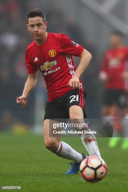 Ander Herrera of Manchester United during The Emirates FA Cup Fifth Round match between Blackburn Rovers and Manchester United at Ewood Park on...
