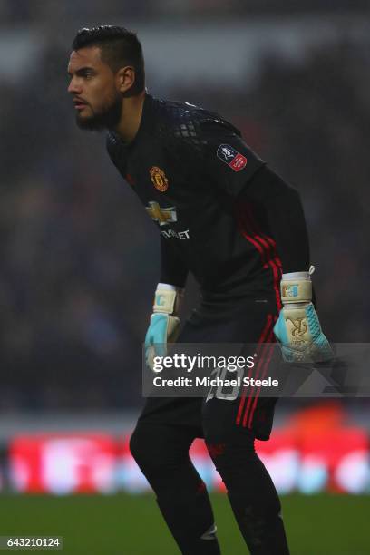 Sergio Romero of Manchester United during The Emirates FA Cup Fifth Round match between Blackburn Rovers and Manchester United at Ewood Park on...