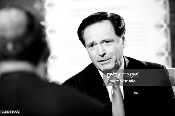 President and Chief Operating Officer Michael Mecca give interviews to Bloomberg and CNBC television on the day of the Galaxy Macau Grand Opening, on...