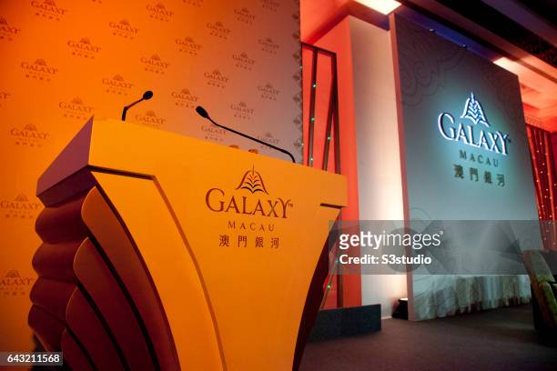 The Banyan Tree ballroom before a press conference on the day of the Galaxy Macau Grand Opening, on Sunday May 15, 2011.