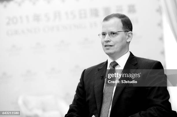 Group CFO Robert Drake gives interviews to Bloomberg and CNBC television on the day of the Galaxy Macau Grand Opening, on Sunday May 15, 2011.