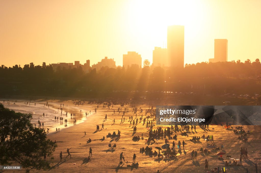 View of Buceo beach at sunset, Montevideo, Uruguay