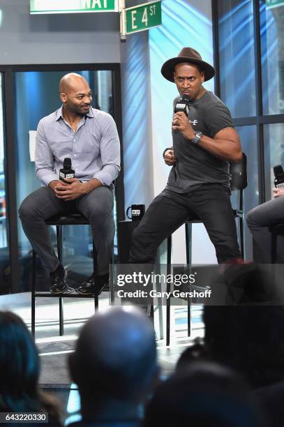 Broadway actors Brandon Victor Dixon and Bryan Terrell Clark visit Build Series to discuss the musical "Hamilton" at Build Studio on February 20,...