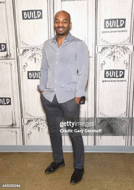 Broadway actor Brandon Victor Dixon visits Build Series to discuss the musical "Hamilton" at Build Studio on February 20, 2017 in New York City.