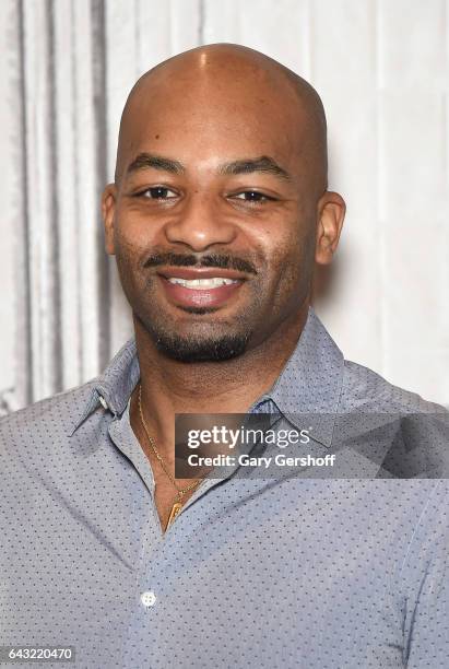 Broadway actor Brandon Victor Dixon visits Build Series to discuss the musical "Hamilton" at Build Studio on February 20, 2017 in New York City.