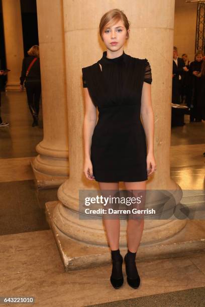 Hermione Corfield attends the Christopher Kane show during the London Fashion Week February 2017 collections on February 20, 2017 in London, England.