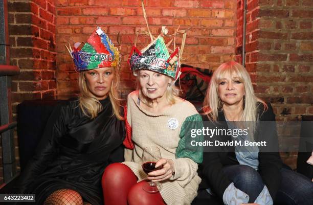 Pamela Anderson, Dame Vivienne Westwood and Jo Wood attend Dame Vivienne Westwood and James Jagger's Mad Max party in aid of climate change during...