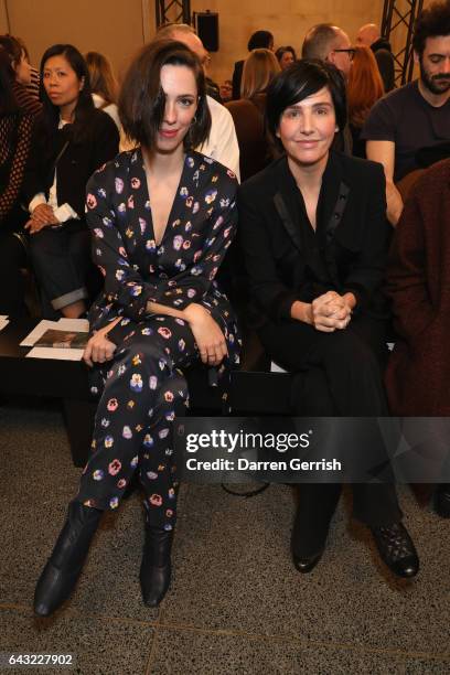 Rebecca Hall and Sharleen Spiteri attend the Christopher Kane show during the London Fashion Week February 2017 collections on February 20, 2017 in...