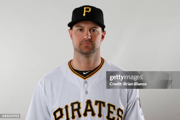 Jordy Mercer of the Pittsburgh Pirates poses for a photograph during MLB spring training photo day on February 19, 2017 at Pirate City in Bradenton,...
