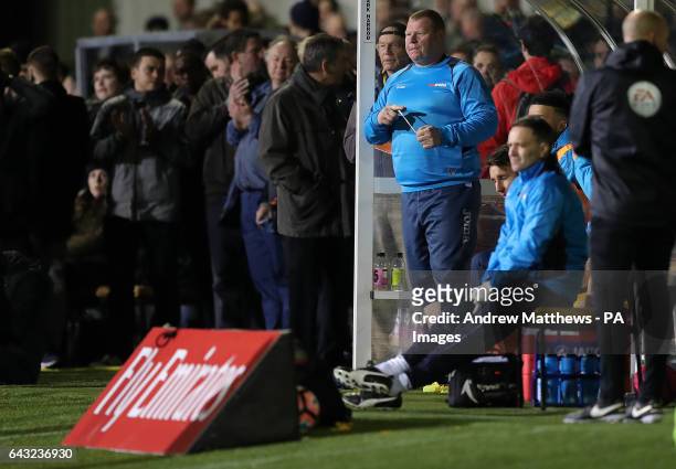 Sutton substitute goal keeper Wayne Shaw during the Emirates FA Cup, Fifth Round match at Gander Green Lane, London.