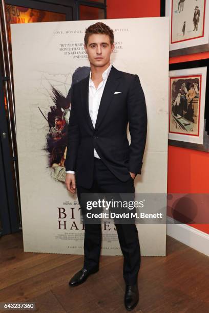 Max Irons attends the UK Gala Screening of "Bitter Harvest" at The Ham Yard Hotel on February 20, 2017 in London, England.