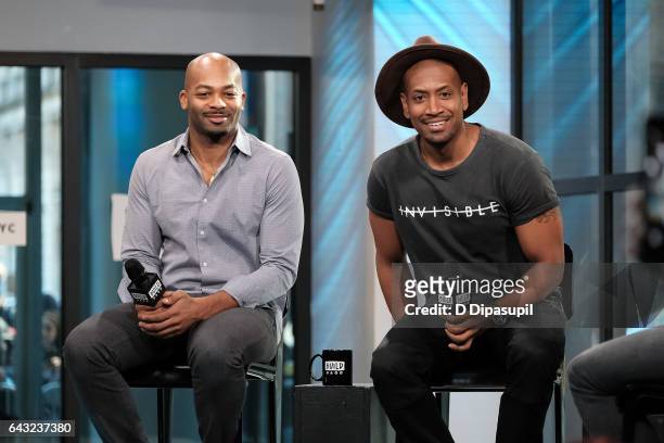 Brandon Victor Dixon and Bryan Terrell Clark attend the Build Series to discuss "Hamilton" at Build Studio on February 20, 2017 in New York City.