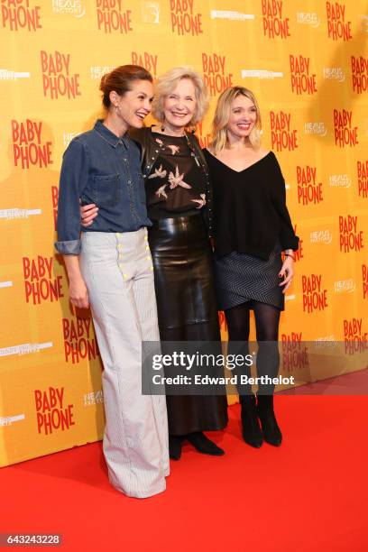 Barbara Schulz, Marie-Christine Adam, and Anne Marivin, during "Baby Phone" Paris Premiere, at Cinema UGC Normandie on February 20, 2017 in Paris,...