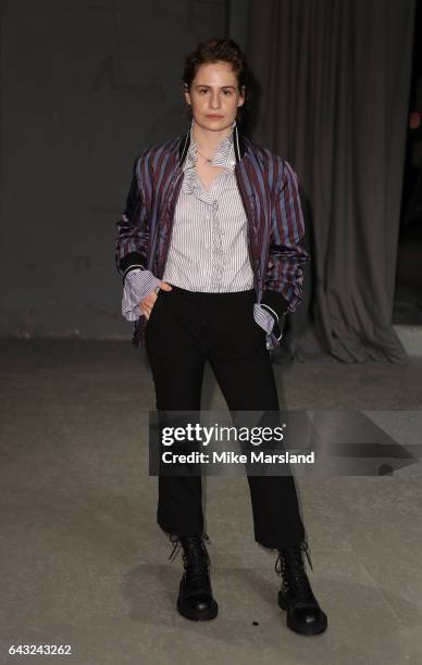 Helouise LeHssier attends the Burberry show during the London Fashion Week February 2017 collections on February 20, 2017 in London, England.