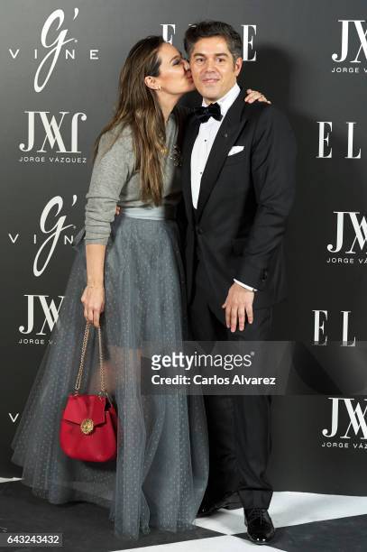 Tamara Falco and Spanish designer Jorge Vazquez attend Elle & Jorge Vazquez party at the Principe Pio Theater on February 20, 2017 in Madrid, Spain.