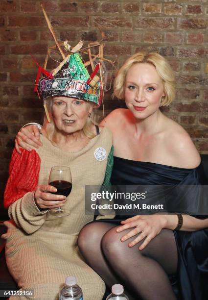 Dame Vivienne Westwood and Gwendoline Christie attend Dame Vivienne Westwood and James Jagger's Mad Max party in aid of climate change during London...