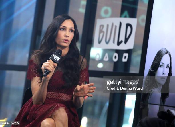 Famke Janssen appears to promote "The Blacklist: Redemption" during the BUILD Series at Build Studio on February 20, 2017 in New York City.