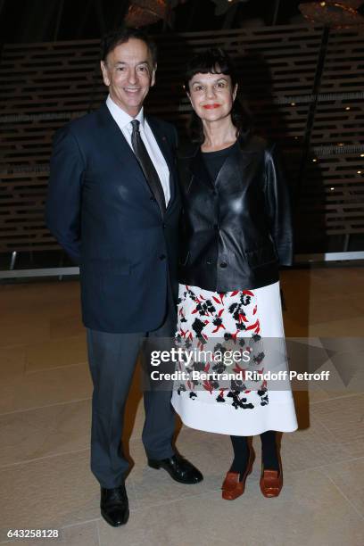 Director of sponsorship LVMH, Jean-Paul Claverie and Director of "Musee des Beaux Arts Pouchkine", Marina Loshak attend the Private View of "Icones...