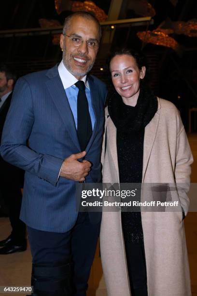 Kamel Mennour and his wife Annika attend the Private View of "Icones de l'Art Moderne, la Collection Chtchoukine" at Fondation Louis Vuitton on...