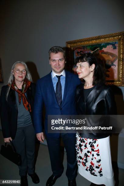 Curator of the Exhibition Anne Baldassari, Russian Deputy Minister of Culture Sergey Obyvalin and Director of "Musee des Beaux Arts Pouchkine",...