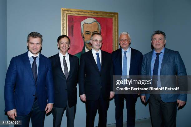 Russian Deputy Minister of Culture Sergey Obyvalin, Director of sponsorship LVMH, Jean-Paul Claverie, guest, Russian Ambassador to Paris, Alexandre...