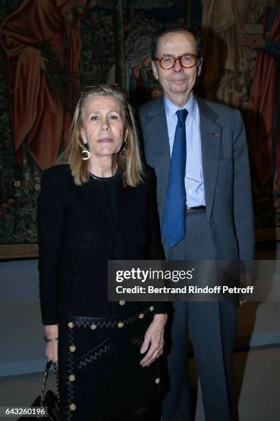 Louis Schweitzer and his wife Agnes Schmitz attend the Private View of "Icones de l'Art Moderne, la Collection Chtchoukine" at Fondation Louis...