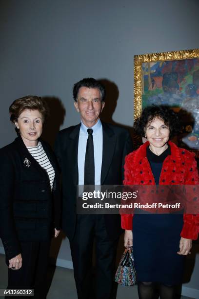 Marie-Louise de Clermont Tonnerre, Jack Lang and his wife Monique Lang attend the Private View of "Icones de l'Art Moderne, la Collection...