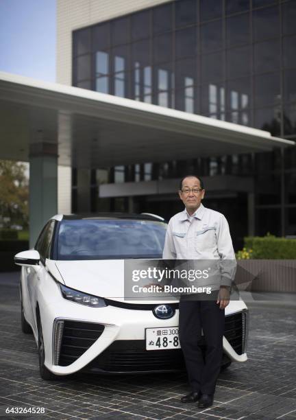 Yoshikazu Tanaka, chief engineer of the Mirai fuel-cell powered vehicle at Toyota Motor Corp., poses for a photograph in Toyota City, Aichi, Japan,...