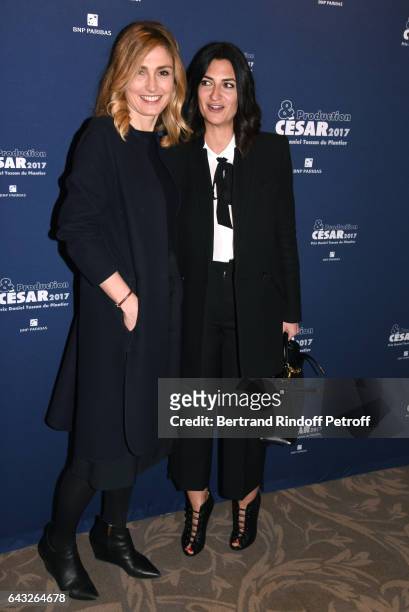 Julie Gayet and guest attend the 'Diner des Producteurs' - Producer's Dinner Held at Four Seasons Hotel George V on February 20, 2017 in Paris,...