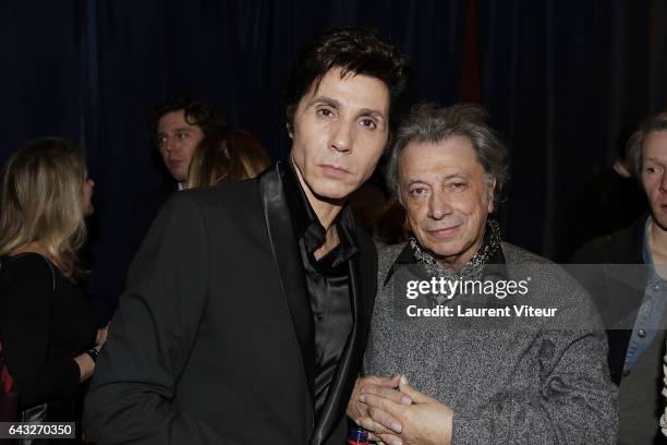 Jean-Luc Lahaye and Herve Vilard attend "La Nuit De La Deprime 2017" at Folies Bergeres on February 20, 2017 in Paris, France.