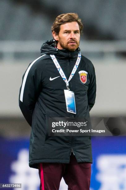 Manager Andre Villas-Boas of Shanghai SIPG FC looks on during their AFC Champions League 2017 Playoff Stage match between Shanghai SIPG FC and...