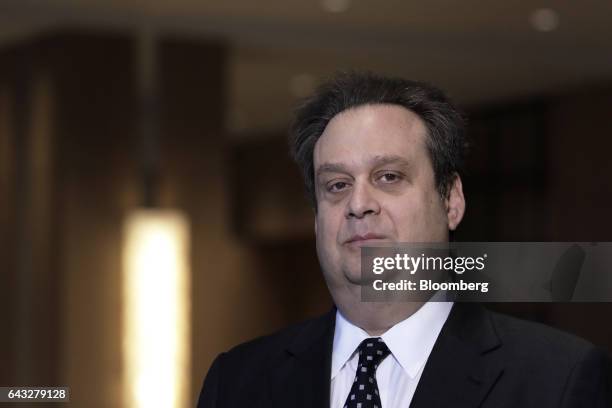 Jonathan Slone, chairman and chief executive officer of CLSA Ltd., poses for a photograph before a Bloomberg Television interview at the 14th CLSA...