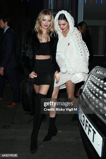 Kendall Jenner and Lily Donaldson arriving at Cirque le Soir club after attending LFW a/w 2017: Love Me 17 X Burberry party at Annabel's on Day 4 of...