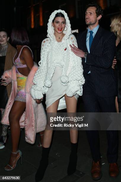 Kendall Jenner arriving at Cirque le Soir club after attending LFW a/w 2017: Love Me 17 X Burberry party at Annabel's on Day 4 of London Fashion Week...
