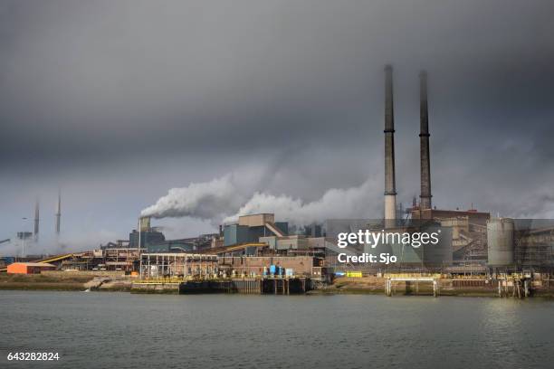 steel mill of tata steel unlimited in ijmuiden, the netherlands - tata steel stock pictures, royalty-free photos & images