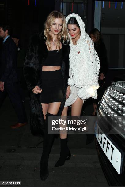 Kendall Jenner and Lily Donaldson arriving at Cirque le Soir club after attending LFW a/w 2017: Love Me 17 X Burberry party at Annabel's on Day 4 of...