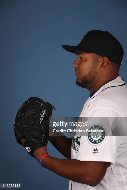 Pitcher Jean Machi of the Seattle Mariners poses for a portrait during photo day at Peoria Stadium on February 20, 2017 in Peoria, Arizona.