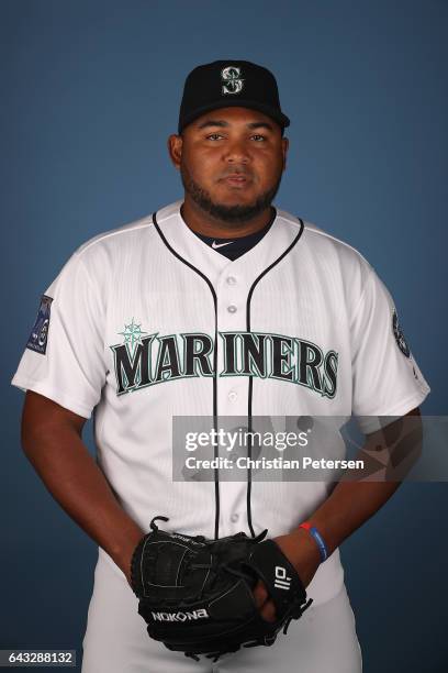 Pitcher Jean Machi of the Seattle Mariners poses for a portrait during photo day at Peoria Stadium on February 20, 2017 in Peoria, Arizona.