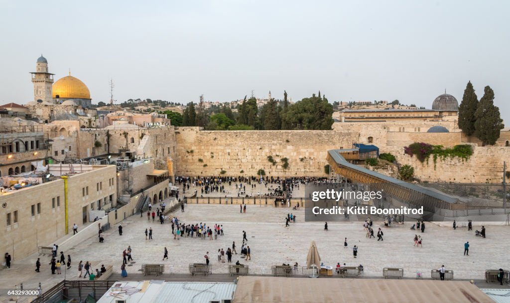 Western wall, the sacred place of Jewish in Jerusalem, Israel