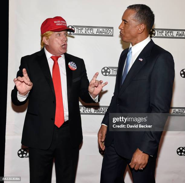 Donald Trump impersonator Kevin Hartman and Barack Obama impersonator Michael Bryant attend The Reel Awards 2017 at the Golden Nugget Hotel & Casino...