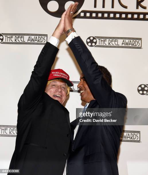 Donald Trump impersonator Kevin Hartman and Barack Obama impersonator Michael Bryant attend The Reel Awards 2017 at the Golden Nugget Hotel & Casino...