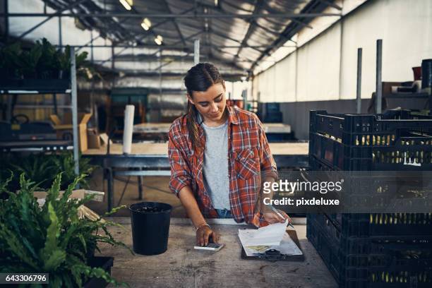 tallying up the sales for the day - female farmer stock pictures, royalty-free photos & images