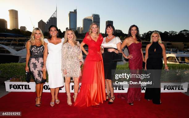 Cast members pose during The Real Housewives of Sydney Launch Event at Otto restaurant on February 21, 2017 in Sydney, Australia.