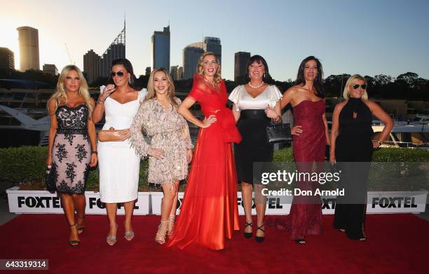 Cast members pose during The Real Housewives of Sydney Launch Event at Otto restaurant on February 21, 2017 in Sydney, Australia.