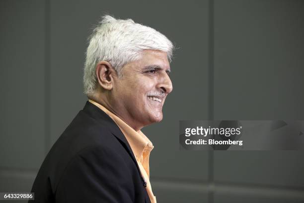 Shyamsundar, chief executive officer of Air India Express Ltd., speaks during a Bloomberg Television interview at the Aviation Festival Asia in...